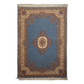 6x9 Blue, Ivory, Taupe Color Hand Knotted French Aubusson Savonnerie Wool Traditional Oriental Rug